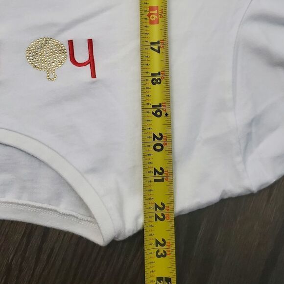 Cate XL Long Sleeve Shiry White Christmas Santa Ho Ho Ho Rhinestone Embellished - Picture 8 of 9